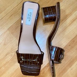 Steven NewYork layer croc-Embossed leather